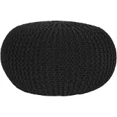 Label51 - Poefs Knitted - Zwart - 70x70x35cm