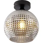 QAZQA Art Deco plafondlamp zwart met smoke glas - Sphere