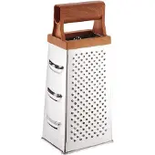 King Hoff Professionele Rasp - 4-voudige RVS Rasp met Kunststof Handvat - 25 cm - Voor Kaas, Groenten en Fruit