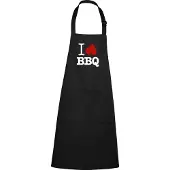 Kariban mijncadeautje - luxe keukenschort - I love BBQ - zwart