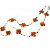 Sophie model 10 Fiori collier in zilver oranje klavers