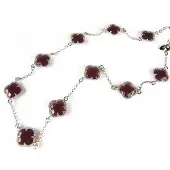Sophie model 10 Fiori collier in zilver bordeaux klavers