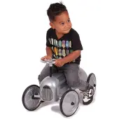 Goki Loopauto - Nummer 1 Zilver - 73,5X35X40Cm - Metaal En Kunststof - 1 Jaar