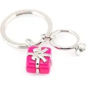 Metalmorphose sleutelhanger cadeautje met ring - Roze
