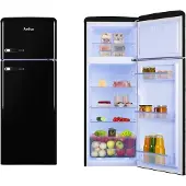 Amica Retro - Koel-vriescombinatie AR7252N - Zwart - 166.5 cm Hoog