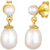 Elli PREMIUM Oorbellen goud / parelwit