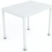 VERA Eettafel - Kantinetafel 70 x 70 x 75 Computertafel Bureau Wit Metaal
