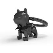 Metalmorphose sleutelhanger Bulldog met halsband - Zwart / 3.00 x 3,00 x 1.5 cm / Metaal