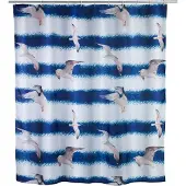 Wenko douchegordijn Zeemeeuw 180 x 200 cm polyester blauw/wit