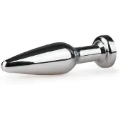 EasyToys Metalen Buttplug met Diamant Zilver - L