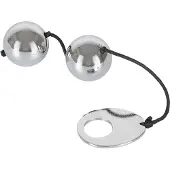 Bad Kitty – Metalen Duo Liefdesballen met Gepolijst Uiterlijk voor Vaginaal en Anaal Gebruik – Zilver