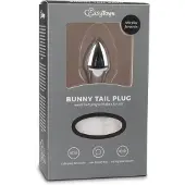 Easytoys Fetish Collection Bunny NO1 - metalen anaalplug met konijnenstaart (zilver-wit)