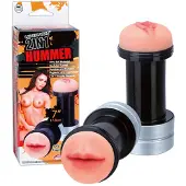 You2Toys NMC – Dubbele Masturbator in Halter Vorm met Vagina en Mond en Stimulatie Groeven – beigeig