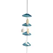 Wenko douche en badrekje Compact 78 cm aluminium blauw/wit