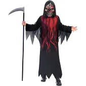 Amscan Kinderkostuum Dark Shadow Reaper (Rood, zwart, 10-12 jaar)