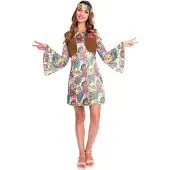Amscan hippieskostuum dames polyester psychedelisch