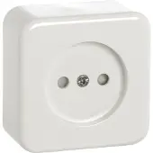 Gamma enkelvoudig stopcontact | serie Andes | opbouw | zonder randaarde | kinderbeveiliging | wit