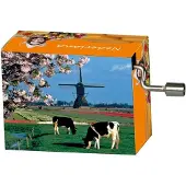 Fridolin Muziekdoosje Hollandse molen en koeien Melodie Love Story
