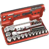 Facom Compacte 1/2 Doppenset 6-kant met Ratel SL.161 - 21-delig - SL.DBOX1PB