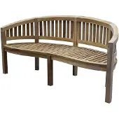 AVH-Collectie Bananen tuinbank 150 cm rechte rugleuning teak