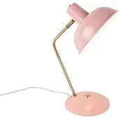 QAZQA Retro tafellamp roze met brons - Milou
