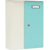 Rottner Brievenbus Splashy Wit met Turquoise Deur