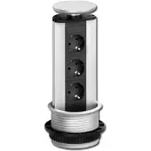 Schulte elektrotechnik Powerport 3-voudig inbouw stopcontact RVS/Zwart
