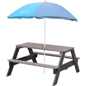 Axi Nick Picknicktafel Antraciet/grijs - Parasol Blauw/grijs - Picknick tafel voor kinderen van FSC hout