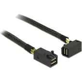DeLOCK Mini-SAS HD SFF-8643 naar haakse Mini-SAS HD SFF-8643 data kabel / zwart - 1 meter