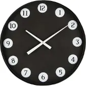 J-Line Klok Rond Metaal Zwart 71x6,5x71