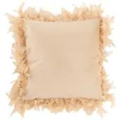J-Line 7201 Kussen Pluimen Polyester Roze/Beige - 45 x 45 x 13 cm