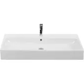 Sanicare Q17 keramische wastafel 101x46.5cm met 1 kraangat wit