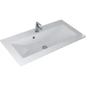 Sanicare Q4 mineraalmarmeren wastafel 99.2x45cm met 1 kraangat wit