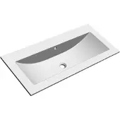 Sanicare Q4 mineraalmarmeren wastafel 99.2x45cm zonder kraangaten wit