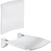 Delabie Opklapb. douchezitje extra comfort + rugsteun wit epoxy