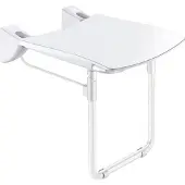 Delabie Opklapbaar douchezitje extra comfort met voet wit epoxy