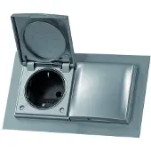 Thebo Fronti stopcontact met 2 contactdozen kleur Rvs
