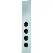 Doeco Stopcontact hoekzuil met 4 contactdozen Belgische aarding kleur Rvs