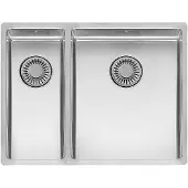 Reginox New York spoelbak 18x40+34x40 (L) vlakbouw, onderbouw, vlakopbouw RVS R27844