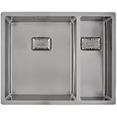 Caressi Q10 spoelbak 34+15x40cm vlakinbouw en onderbouw RVS CAPP3415Q10