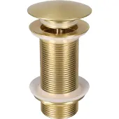 Differnz Afvoerplug Mix & Match Clic-clac - Messing - Zonder Overloop - Goud - 63mm