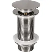 Differnz Afvoerplug Mix & Match Clic-clac - Messing - Zonder Overloop - Mat Chroom - 63mm