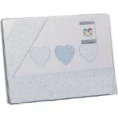 Gamberritos laken set blauw hartjes 3 delig middel