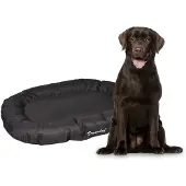 Flamingo Hondenmand Dreambay Ovaal Zwart – 140x105x17 cm – extra groot hondenkussen, waterafstotend & wasbare hoes –