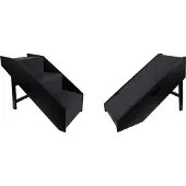 Flamingo Hondenloopplank & trapje Pino Zwart – 2-in-1 opvouwbare instaphulp – 62x36x51 cm – tot 40 kg – hondentrap MDF