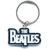 The Beatles - Drop T Logo Sleutelhanger - Wit/Zwart