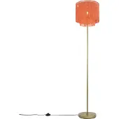QAZQA Oosterse vloerlamp goud roze kap met franjes - Franxa