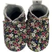 Babysteps leren babyslofjes met bloemenprint Zwart Meisjes Leer Bloemen - maat 24/25