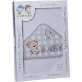 Gamberritos badcape baby junior 100 x 100 cm katoen grijs