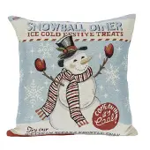 Emme Kussenhoes - Kerst - Snowball - Sneeuwpop - met glitterdraad